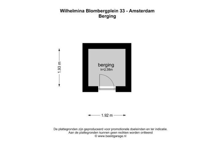 Plattegrond – Wilhelmina Blombergplein 33, Amsterdam