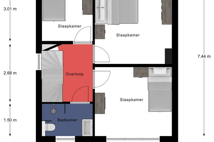Plattegrond – Wilhelminalaan 14, Maasbree