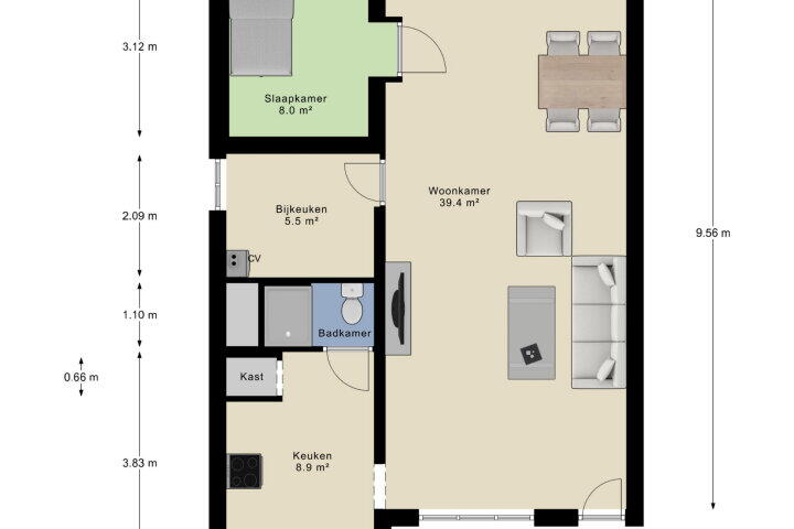 Plattegrond – Wilhelminastraat 19 A, Arnhem