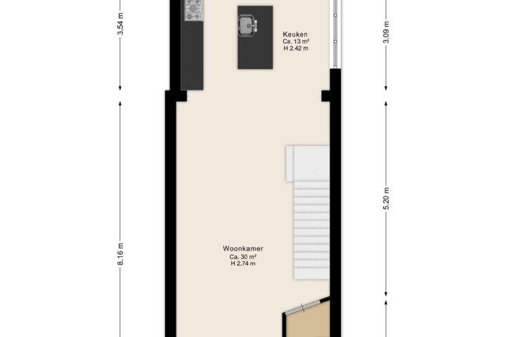 Plattegrond – Wilhelminastraat 33, Meppel