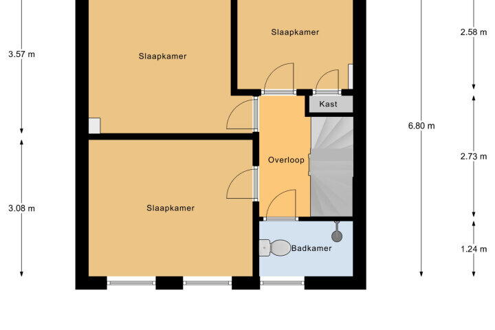 Plattegrond – Willem Klooslaan 62, Vlissingen