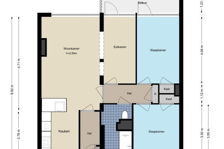 Plattegrond – William Boothlaan 234, Amstelveen