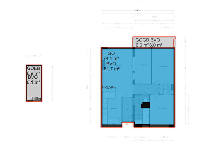 Plattegrond – William Boothlaan 234, Amstelveen