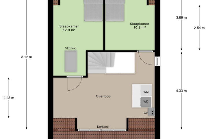 Plattegrond – Willy den Oudenstraat 5, Arnhem