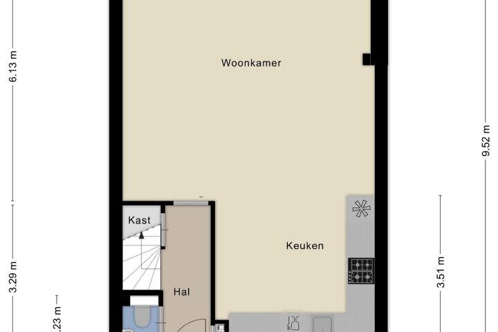 Plattegrond – Winterstraat 14, Amsterdam