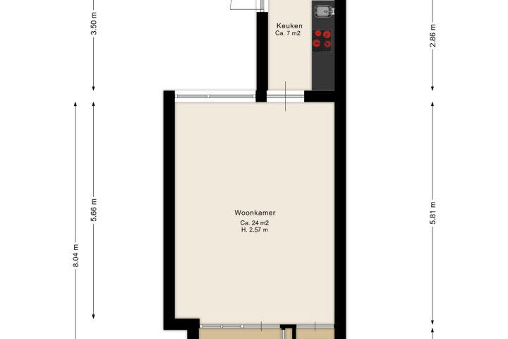 Plattegrond – Witsenborgstraat 21, Hoogeveen