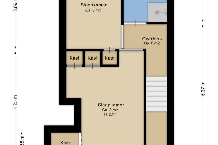 Plattegrond – Witsenborgstraat 21, Hoogeveen