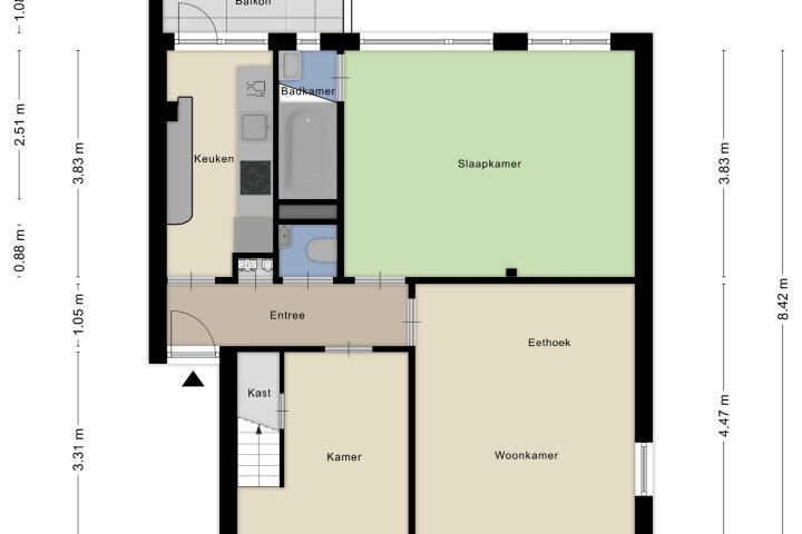Plattegrond – Witte de Withstraat 4, Alphen aan den Rijn