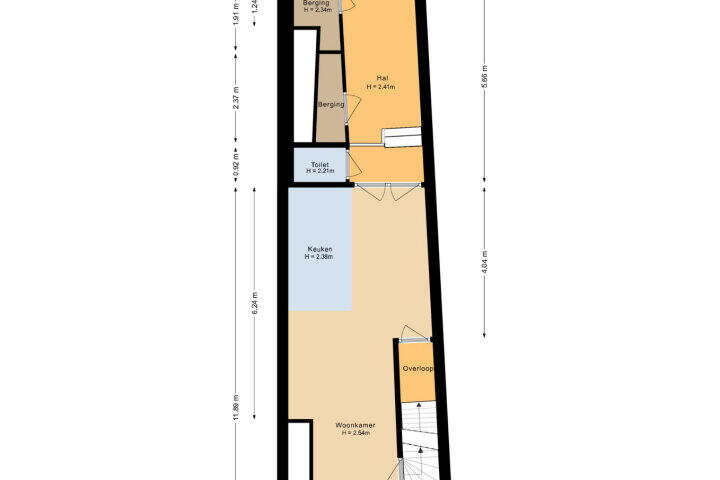 Plattegrond – Woldpromenade 32 A, Steenwijk