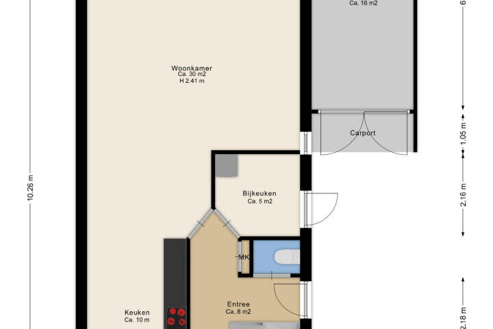 Plattegrond – Wolgastraat 66, Assen