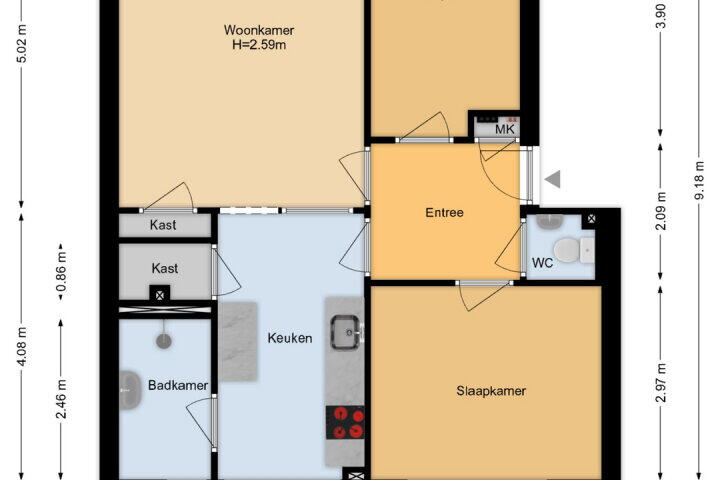 Plattegrond – Wolweversgaarde 689, 's-gravenhage
