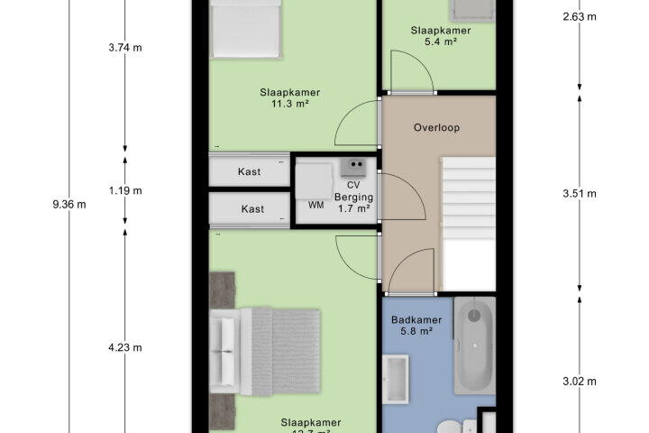 Plattegrond – Zaanstraat 10, Arnhem
