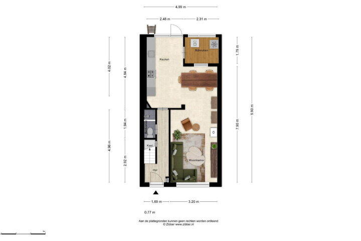 Plattegrond – Zandbergdwarsstraat 8, Breda