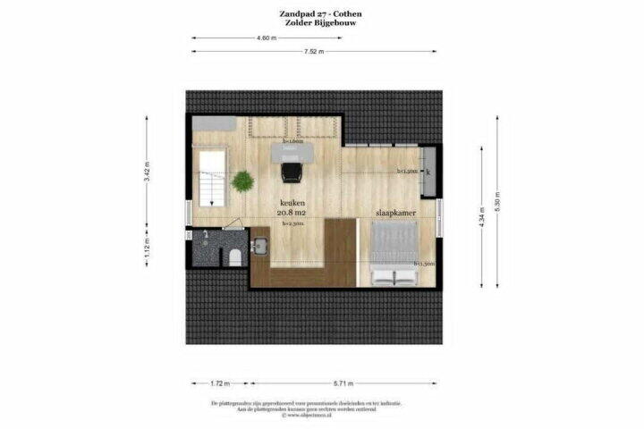 Plattegrond – Zandpad 27, Cothen