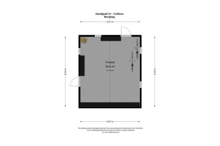 Plattegrond – Zandpad 27, Cothen