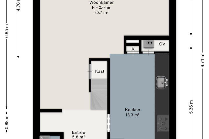 Plattegrond – Zaterdagstraat 9, Almere