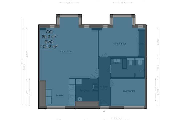 Plattegrond – Zeeburgerkade 114, Amsterdam