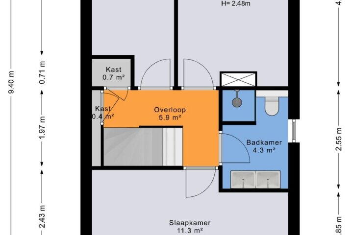 Plattegrond – Zeeltstraat 9, Assen