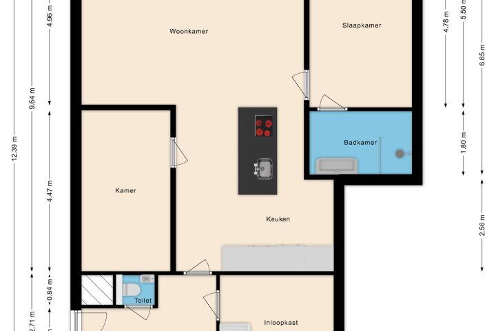Plattegrond – Zeestraat 41 C 4, Beverwijk