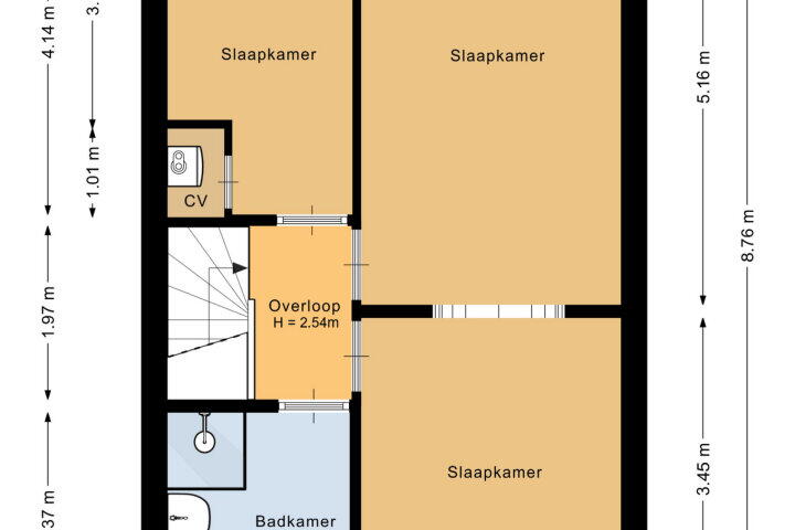 Plattegrond – Zellersacker 1411, Nijmegen