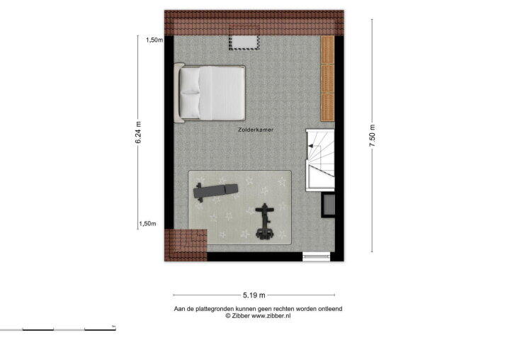 Plattegrond – Zesbunder 50, Breda