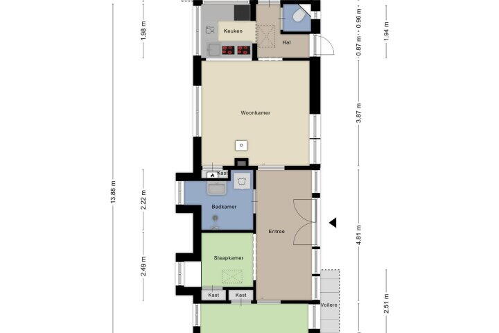Plattegrond – Zesde Vogelstraat 5, Amsterdam