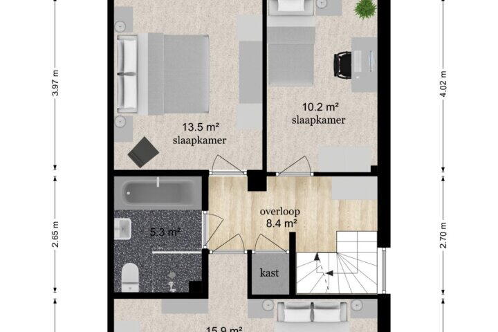 Plattegrond – Zocherstraat 27, Wijk bij Duurstede