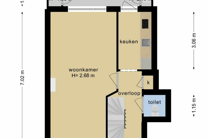 Plattegrond – Zonnebloemstraat 39, Nijmegen