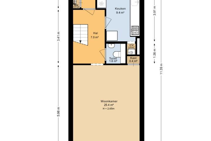 Plattegrond – Zonnelaan 243, Groningen