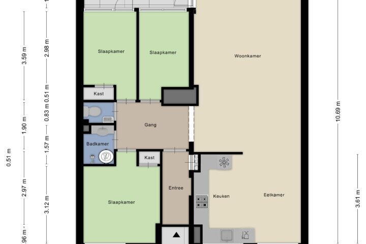 Plattegrond – Zonnestein 89, Amstelveen