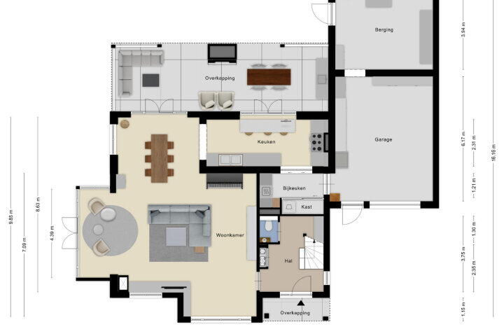 Plattegrond – Zoudtlandlaan 34, Roosendaal