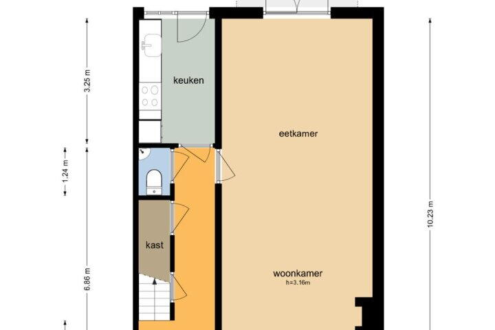 Plattegrond – Zuideinde 83, Meppel