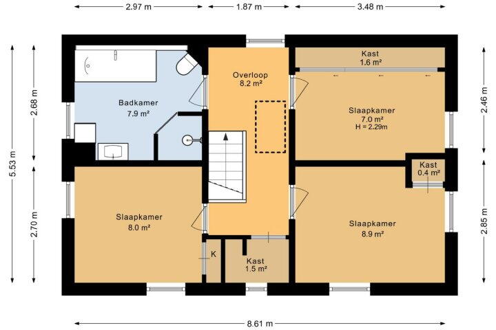 Plattegrond – Zuidenveld 5, Roden