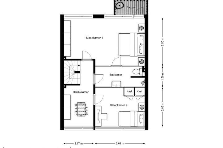 Plattegrond – Zuiderdwarsvaart 27, Drachten