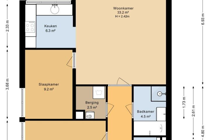 Plattegrond – Zuivelplein 17, Peize