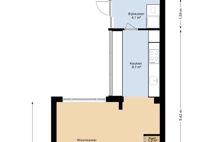 Plattegrond – Zulthereschweg 45, Roden