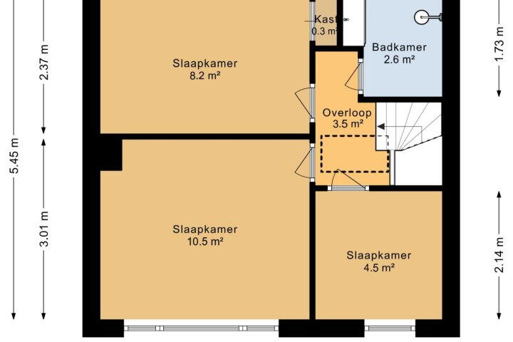 Plattegrond – Zulthereschweg 45, Roden
