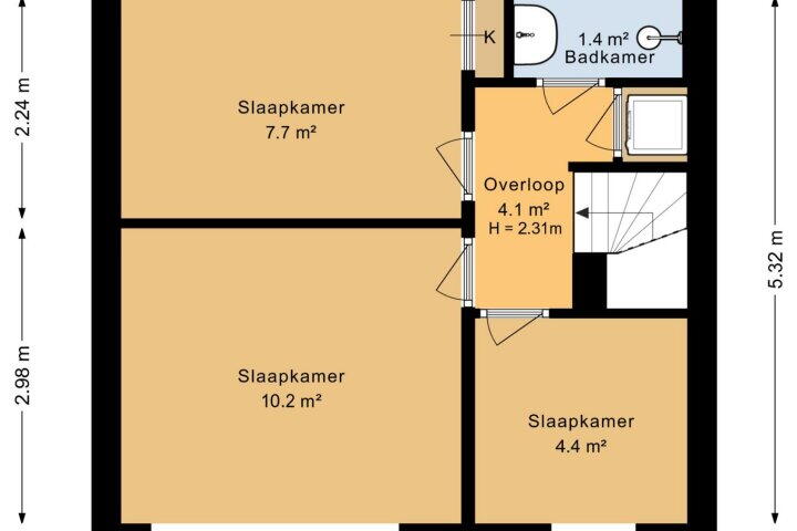 Plattegrond – Zulthereschweg 87, Roden