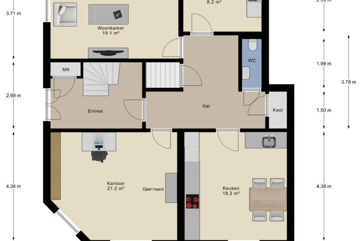 Plattegrond – Zutphensestraatweg 2 F, Ellecom