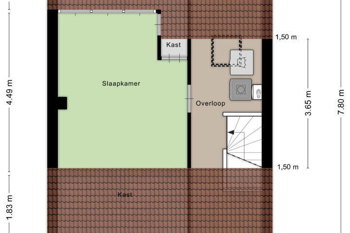 Plattegrond – Zwaansmeerstraat 7, Beverwijk