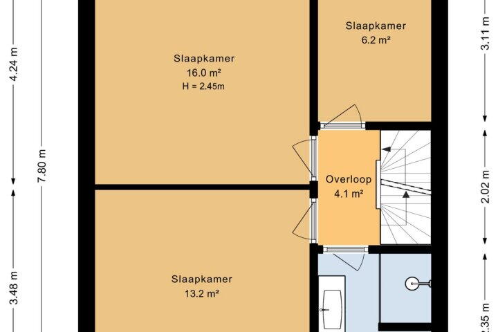 Plattegrond – Zwaluwstraat 32, Norg
