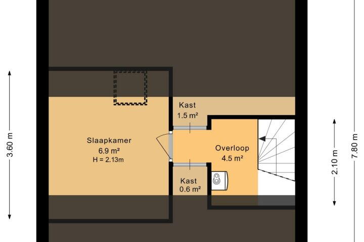 Plattegrond – Zwaluwstraat 32, Norg