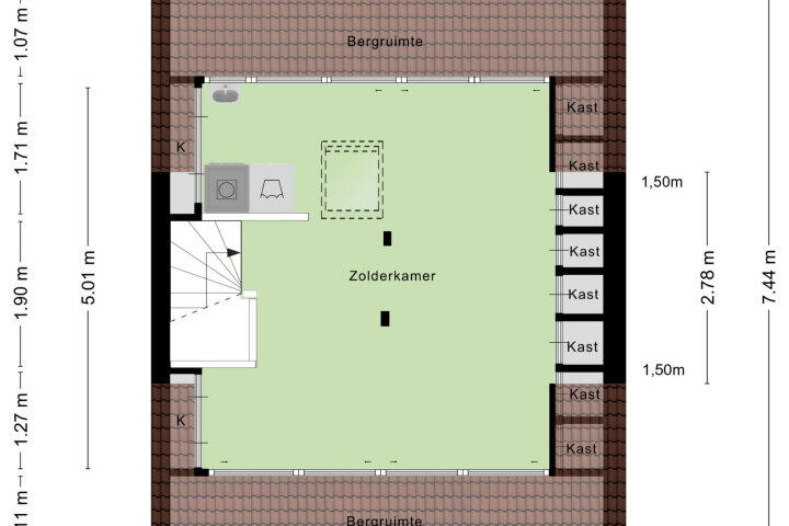 Plattegrond – Zwanensingel 279, Wijchen