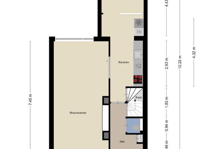 Plattegrond – Zwanensingel 41, Wijchen