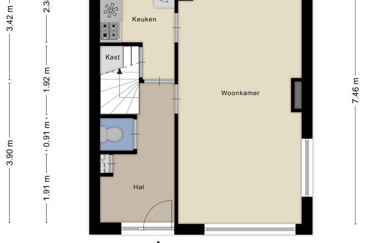 Plattegrond – Zwanensingel 99, Wijchen
