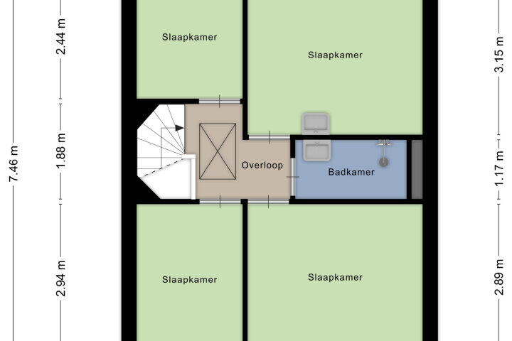 Plattegrond – Zwanensingel 99, Wijchen