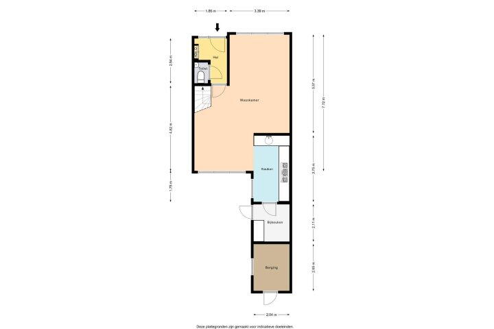 Plattegrond – Zwette 72, Heerenveen